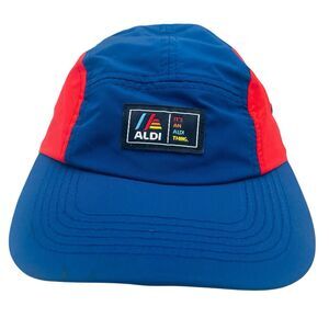 It's An Aldi Thing Strapback Hat Blue One Size Colorblock 5 Panel
